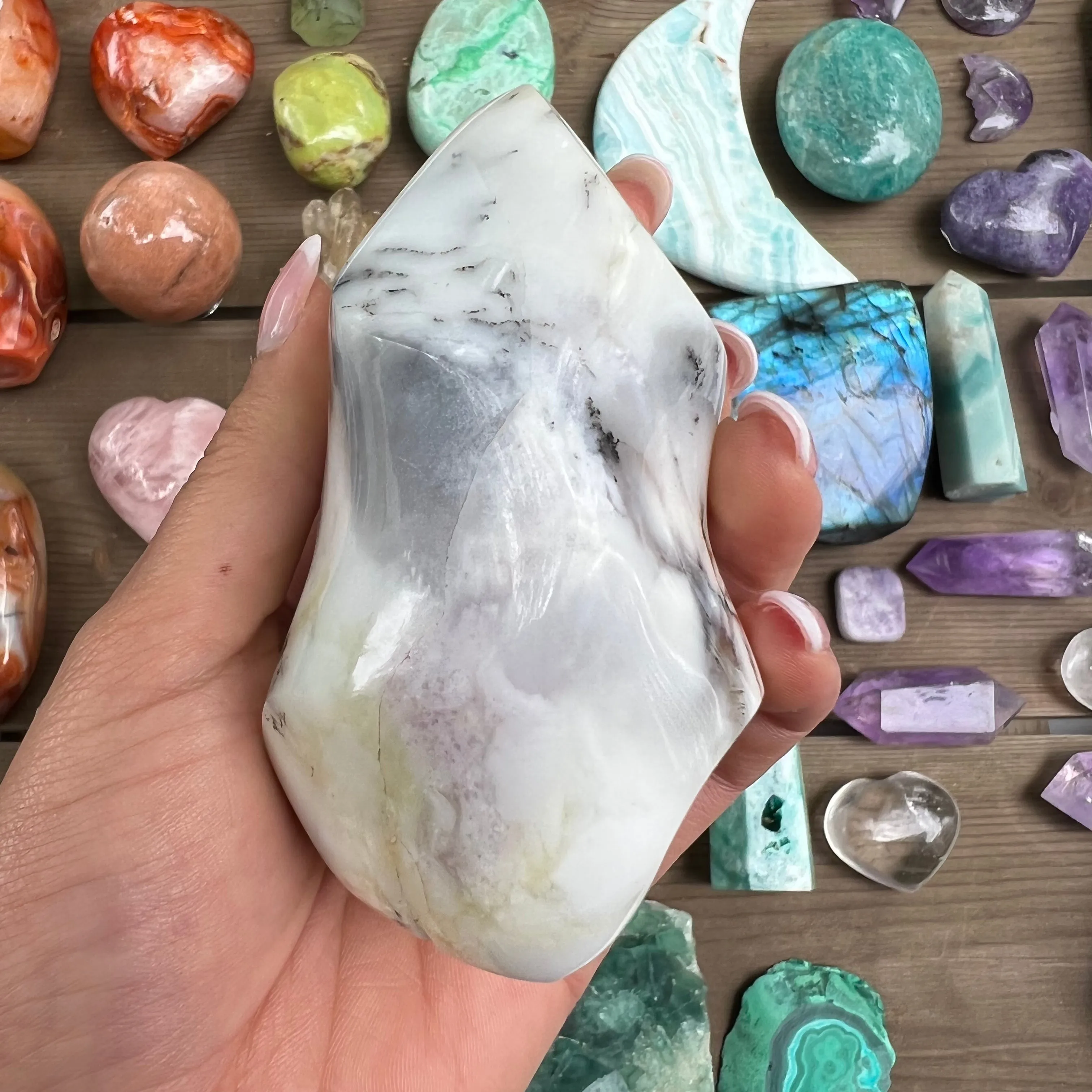 Purple Dendritic Opal Flame (#1)