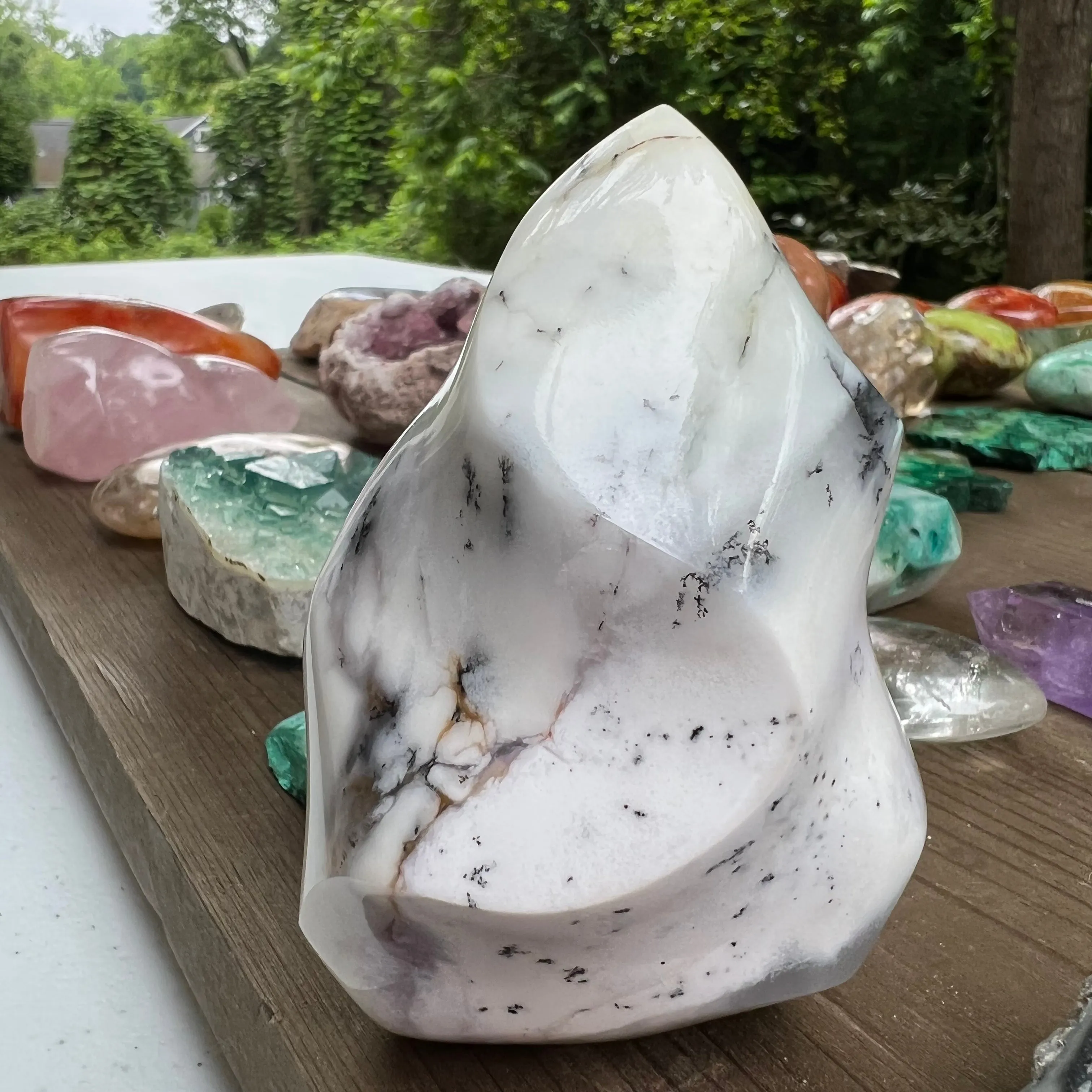 Purple Dendritic Opal Flame (#1)
