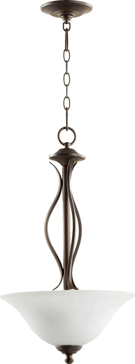 Quorum Spencer 8110-3-186 Pendant - Oiled Bronze W/ Satin Opal