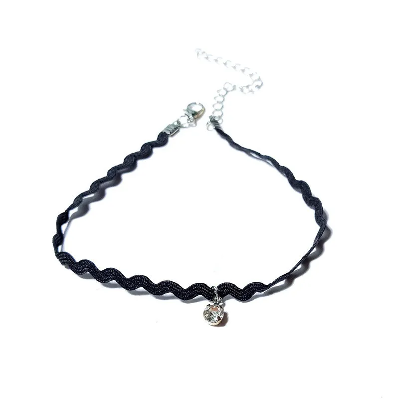 Rhinestone Flash Diamond Wave Sexy Lace Anklet