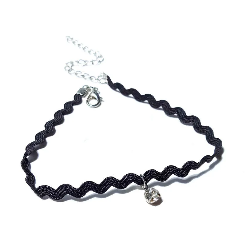 Rhinestone Flash Diamond Wave Sexy Lace Anklet
