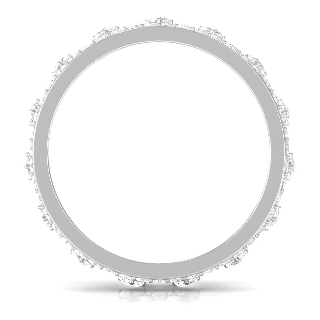 Round Moissanite Eternity Crown Wedding Ring
