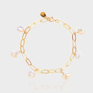 SELINE Keshi Pearl Charm Bracelet