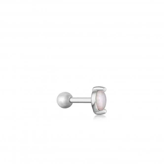 Silver Kyoto Opal Marquise Barbell Single Earring E035-12H