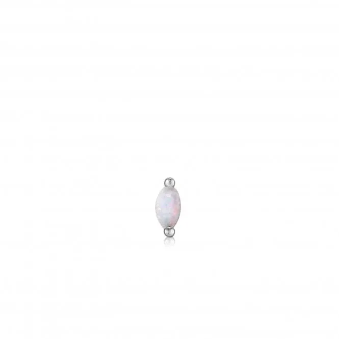 Silver Kyoto Opal Marquise Barbell Single Earring E035-12H