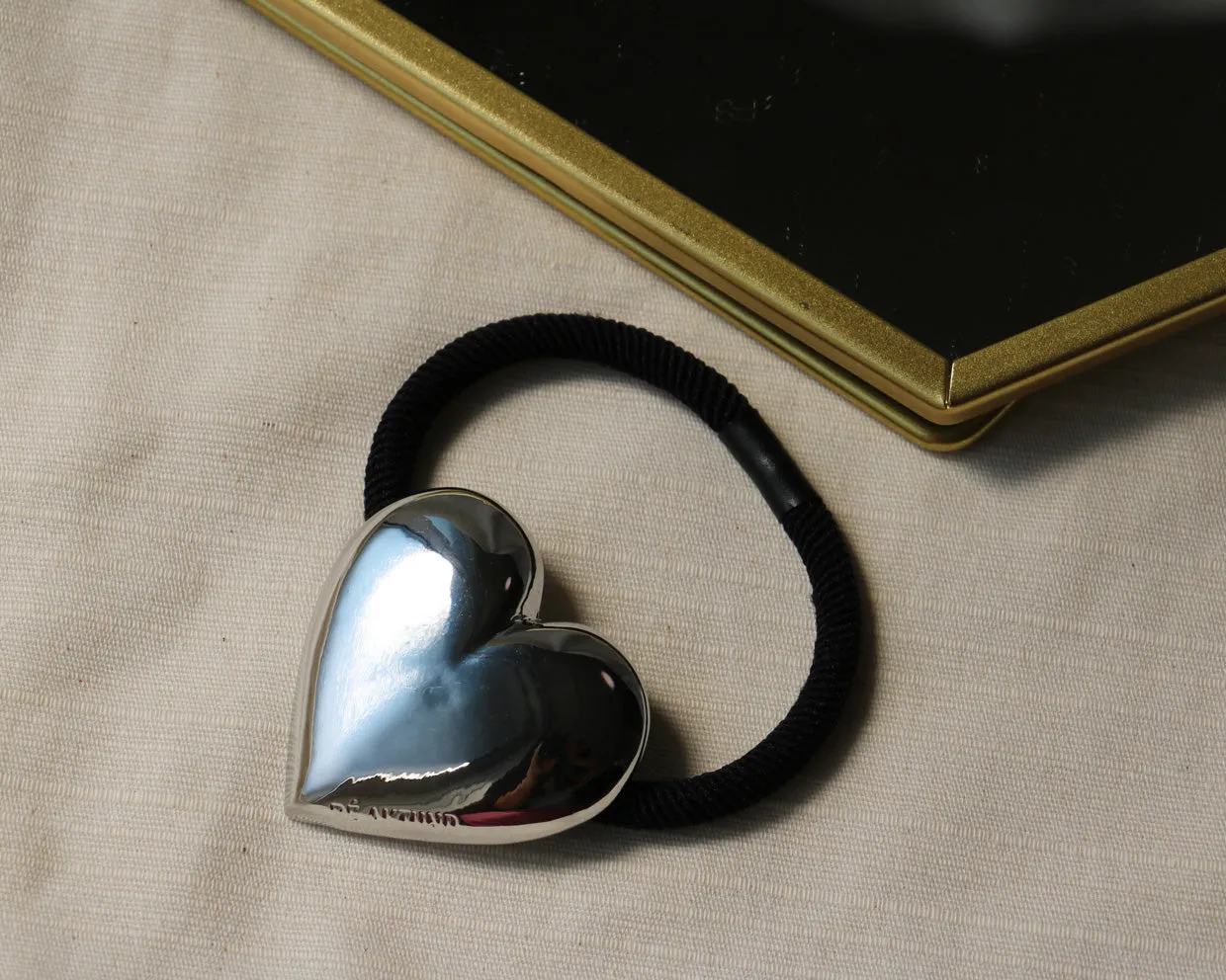 Silver Metal Heart Pony