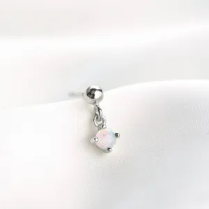 Silver Small Opal Earpin