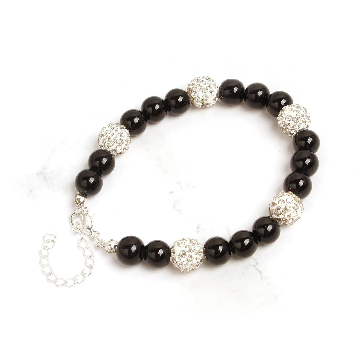 Simple Glass Pearl Pendant Bracelet