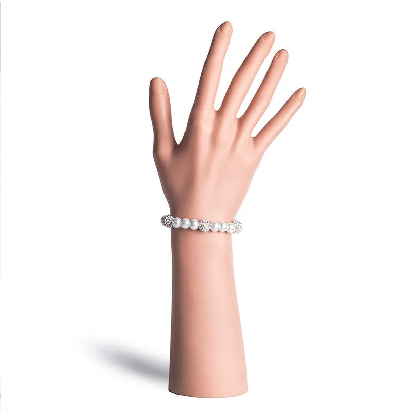 Simple Glass Pearl Pendant Bracelet