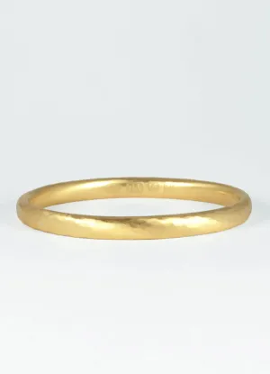 Solid 18ct Gold Hand Forged Oval Bangle