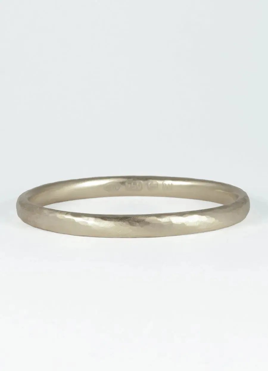 Solid 18ct Gold Hand Forged Oval Bangle