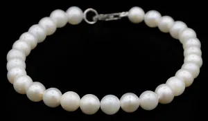Sterling Silver Freshwater Japanese Akoya Pearl Bracelet