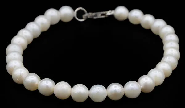 Sterling Silver Freshwater Japanese Akoya Pearl Bracelet