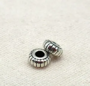 Sterling Silver Rondelle Donut Spacer Beads 4.4mm Bracelet Findings for Handmade Pure Fine Jewelry Making Wholesale Bulk