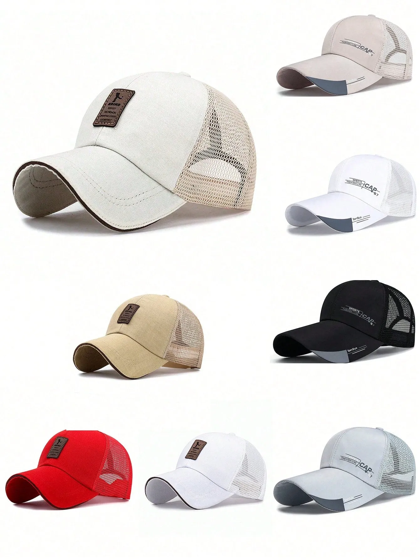 Street 1pc Multicolor Baseball Cap, Mesh Breathable Sun Hat For Men, Sports And Casual Style