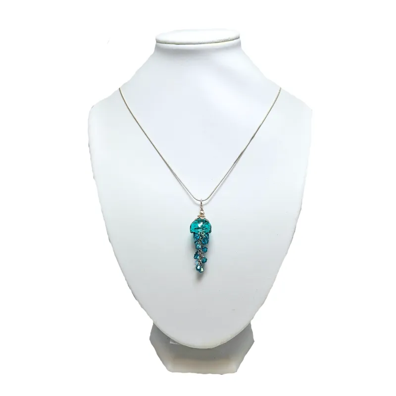 Teal Jellyfish Necklace