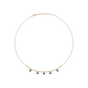 THE BEADED PAVE' EVIL EYE CHARM NECKLACE