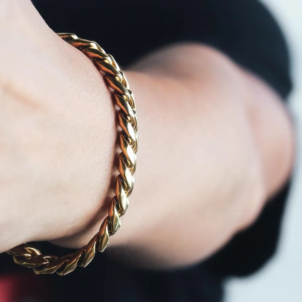 THE GOLDEN TIME® - 10mm Miami Cuban Link Bracelet 18K Gold Plated