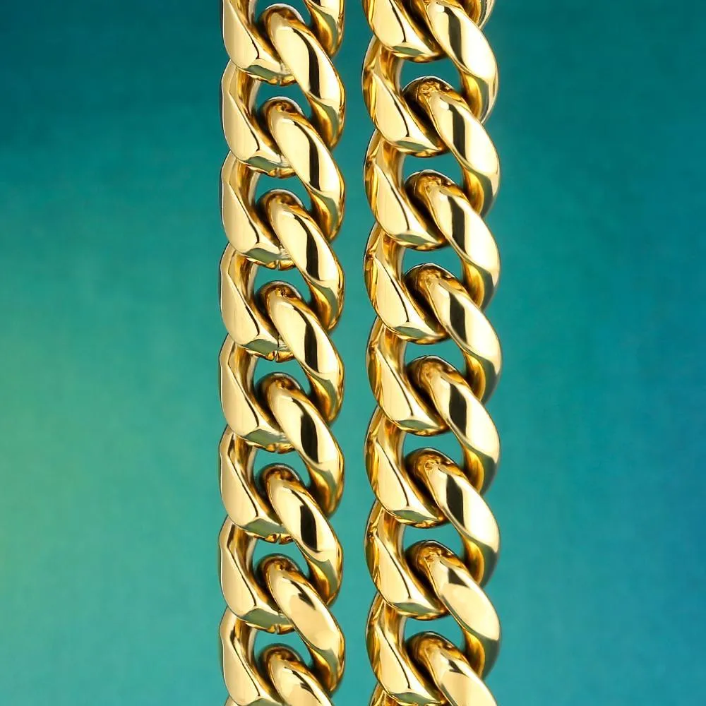 THE GOLDEN TIME® - 10mm Miami Cuban Link Bracelet 18K Gold Plated