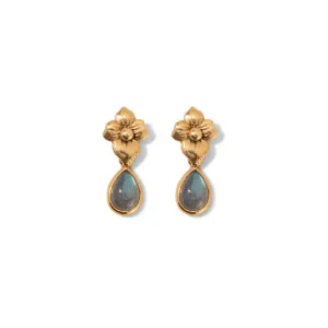 Tiare Earring, Labradorite, Gold