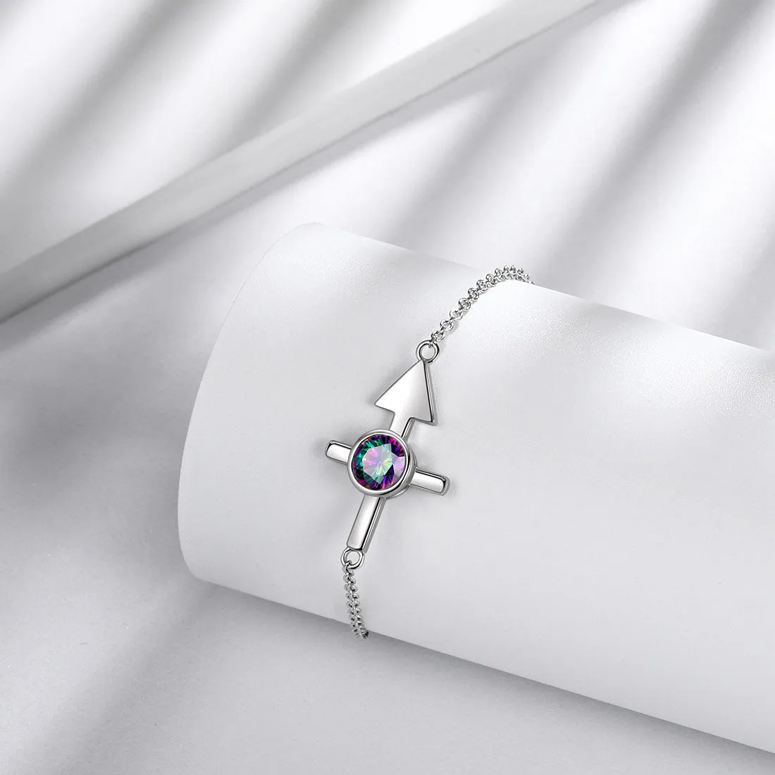 Tokyo Mart Sagittarius Bracelet Women Girls Jewelry Birthday Gift Mystic Topaz Sterling Silver