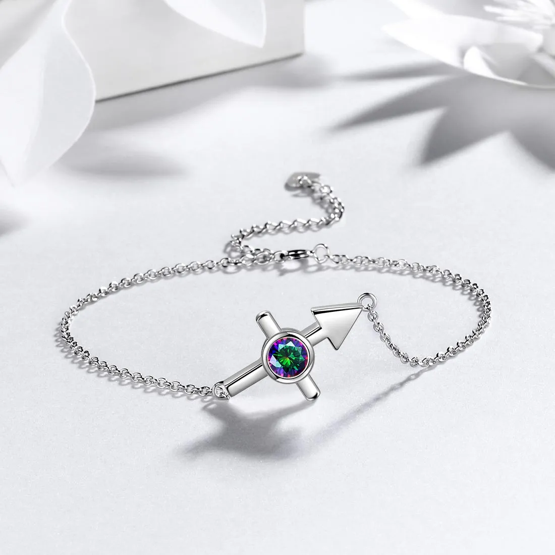 Tokyo Mart Sagittarius Bracelet Women Girls Jewelry Birthday Gift Mystic Topaz Sterling Silver