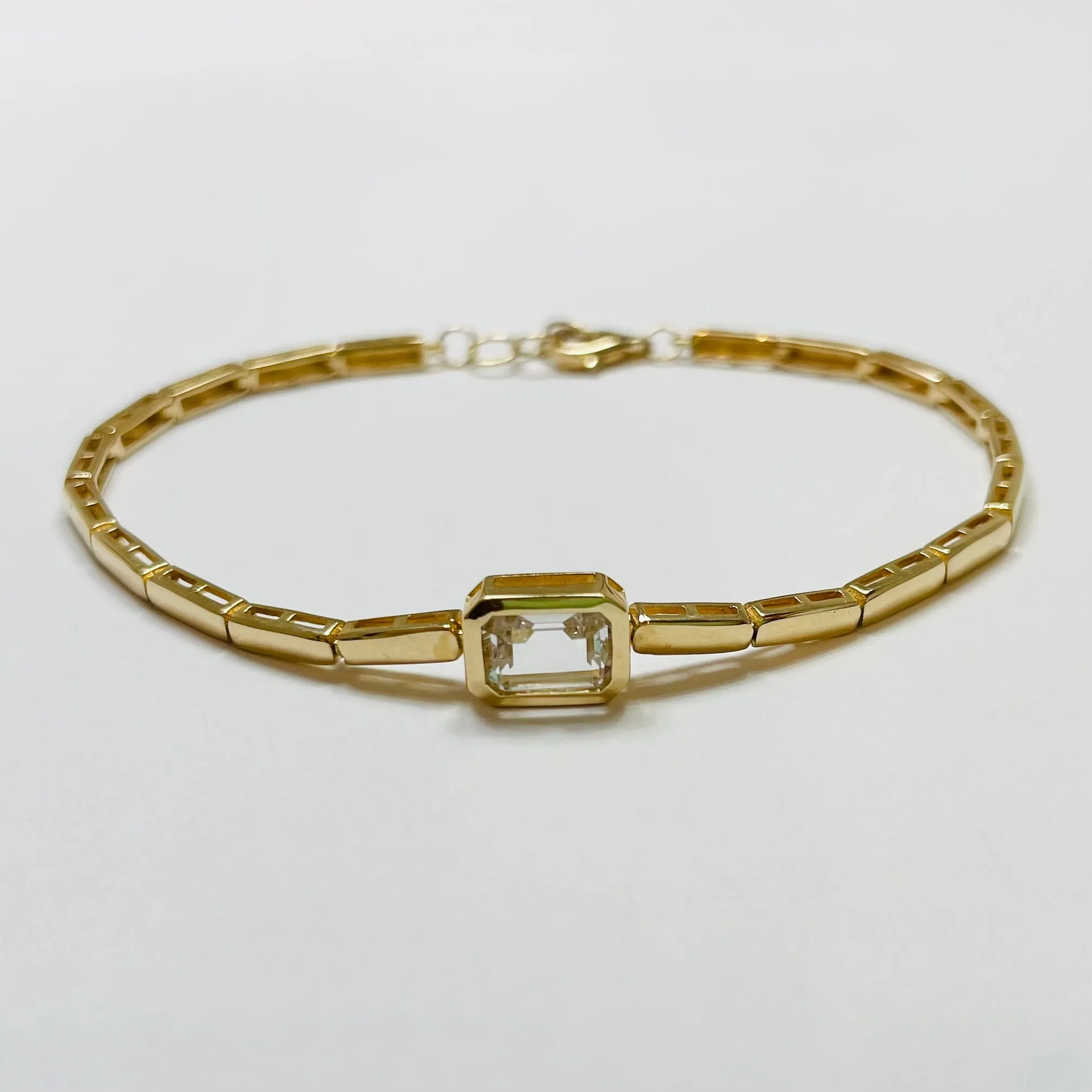 topaz blocked bar bracelet