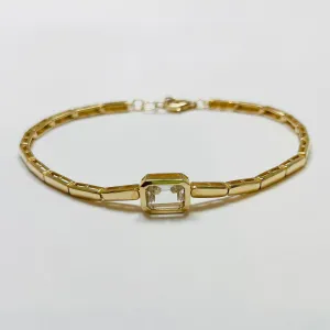 topaz blocked bar bracelet