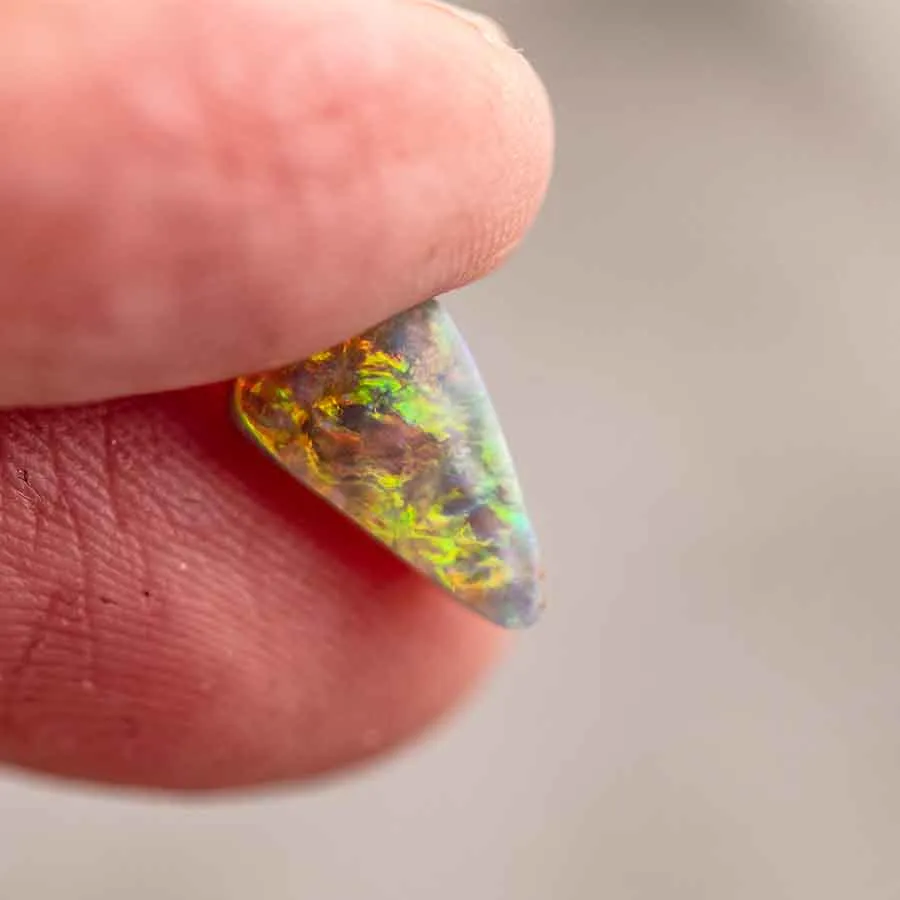 Triangle Natural Australian Black Opal Loose Gemstone 1.26 ct