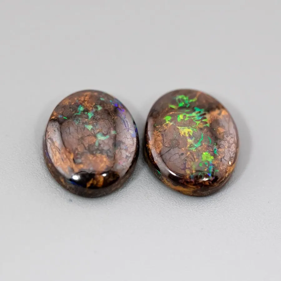 Two Circles Natural Australian Boulder Opal Loose Gemstone 5.46ct
