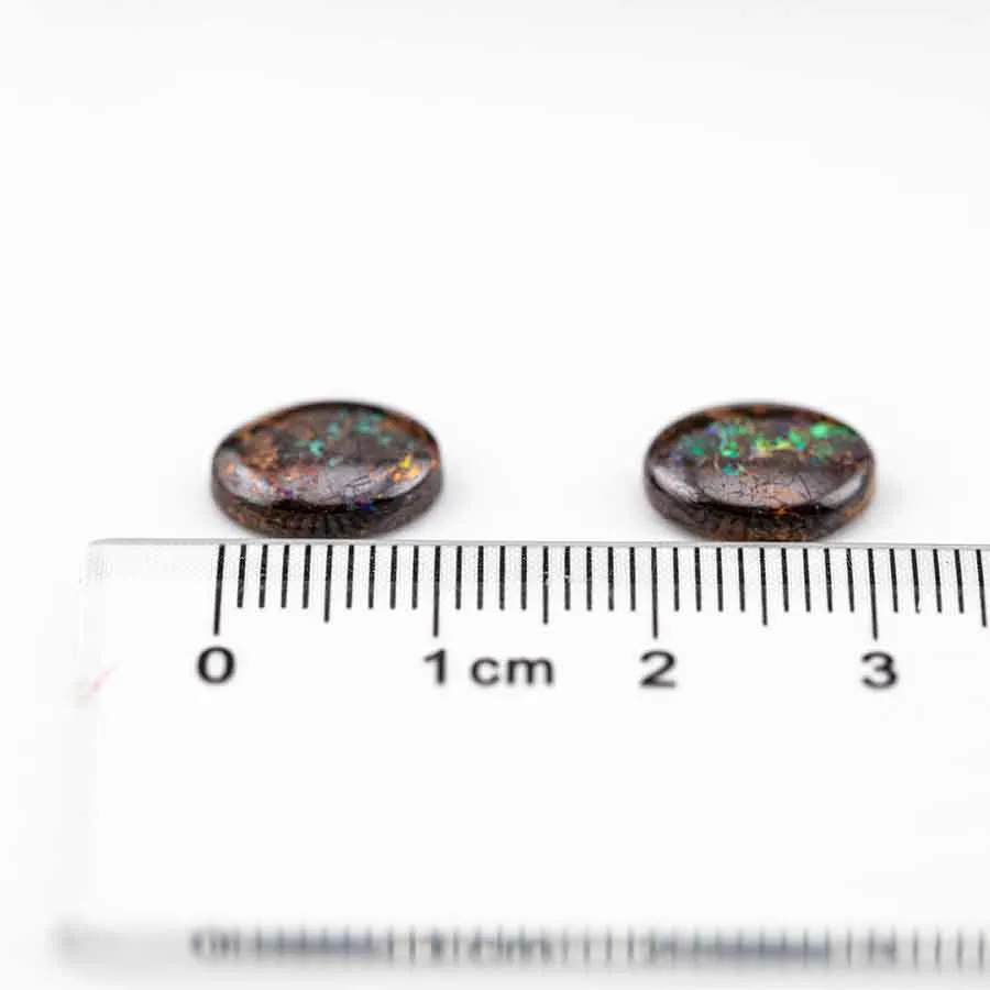 Two Circles Natural Australian Boulder Opal Loose Gemstone 5.46ct