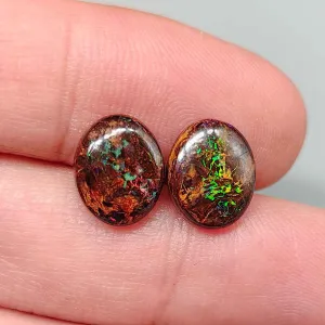 Two Circles Natural Australian Boulder Opal Loose Gemstone 5.46ct