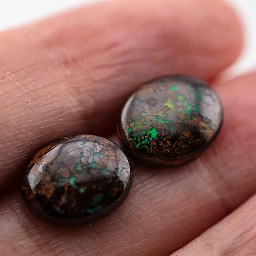 Two Circles Natural Australian Boulder Opal Loose Gemstone 5.46ct