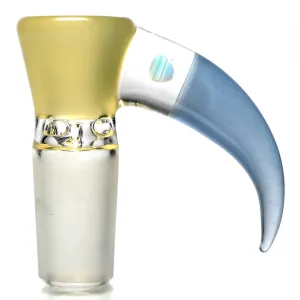 Unity Glassworks - 3 Hole Opal Horn Slide - 14mm - CFL Pastel Serum & Blue Satin