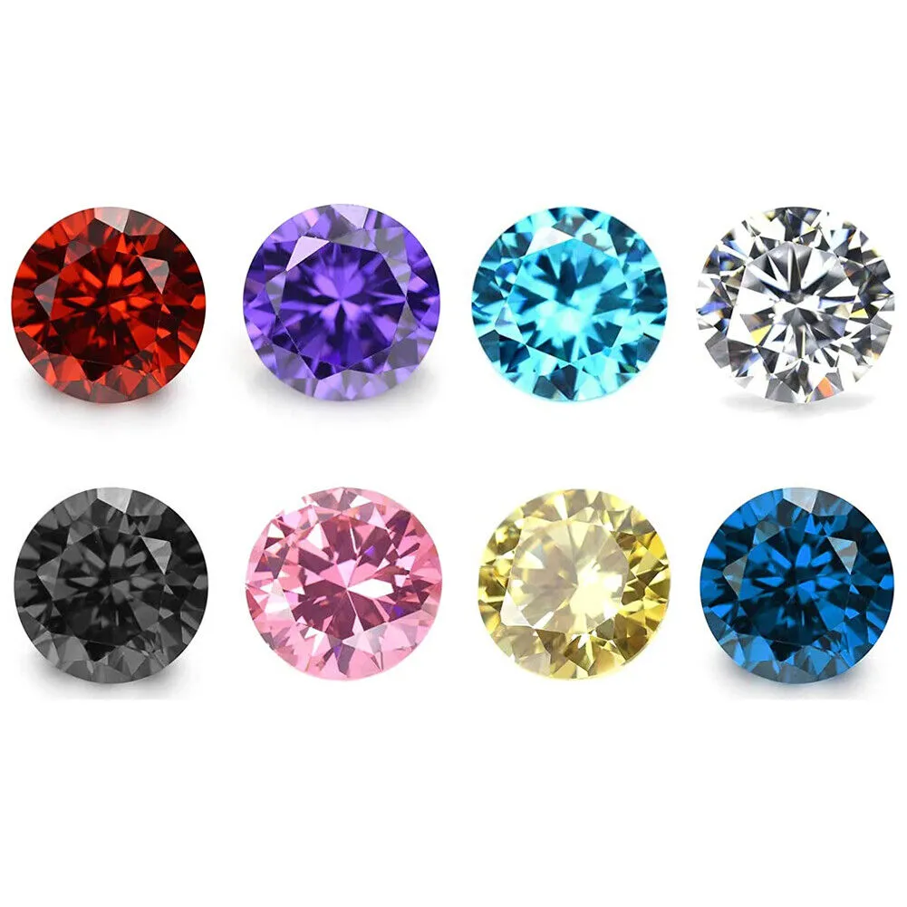 US 8 Pack Internally Threaded Square Prong Top Steel Gem Labrets Body Jewelry