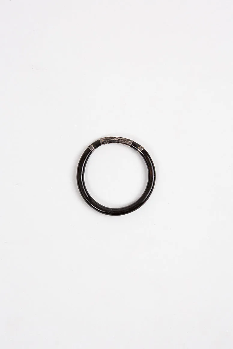 Vintage Horn and Sterling Silver Bangle