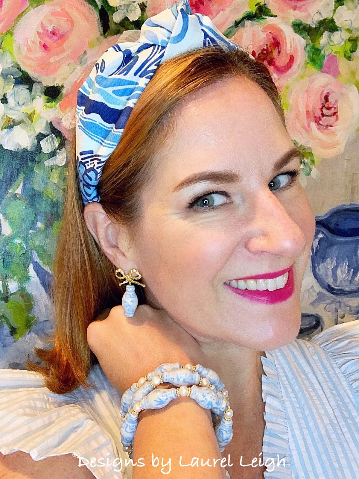 Wedgwood Blue Chinoiserie Ginger Jar Pearl Bracelet
