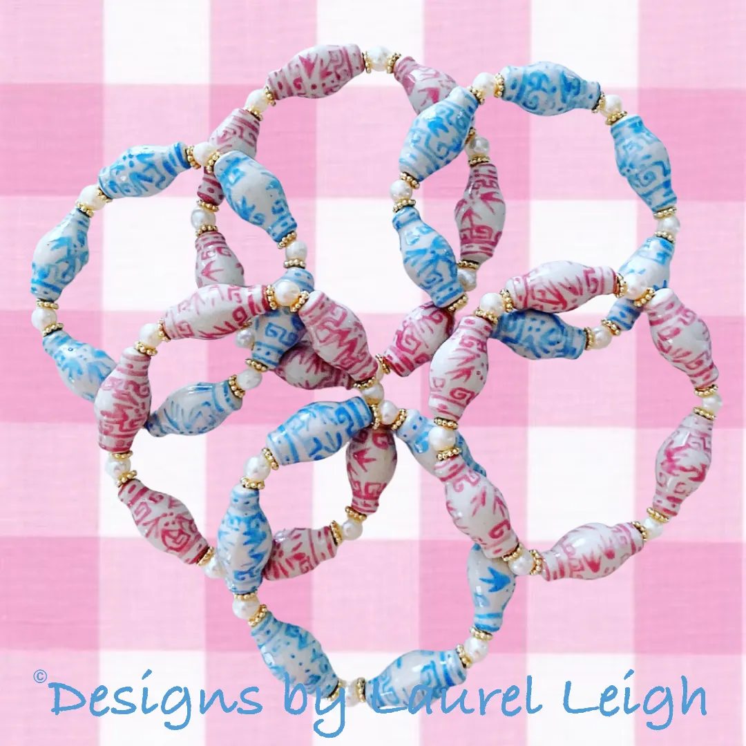 Wedgwood Blue Chinoiserie Ginger Jar Pearl Bracelet