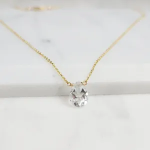 White Topaz Briolette Necklace