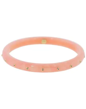 White Topaz Pink Bakelite Bangle